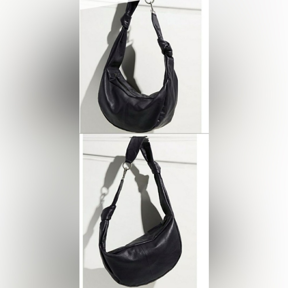 Free People Black Leather Sling Bag